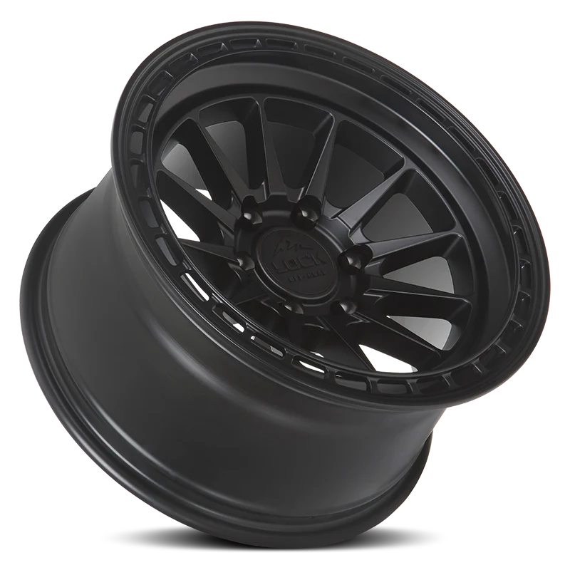 Set of Lock Off-Road Baja Matte Black with Matte Black Ring