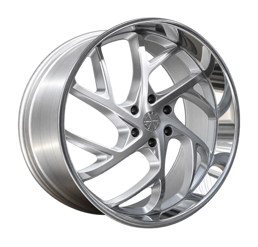 Set of Staggered Esko Jr Silver Brushed Face/Polished Lip
