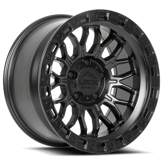 Set of Lock Off-Road Combat Matte Black with Matte Black Ring
