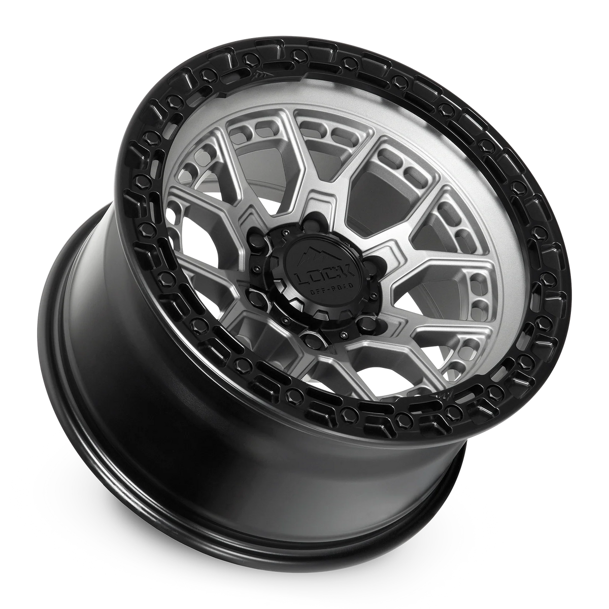 Set of Lock Off-Road Commando Matte Grey with Matte Black Ring