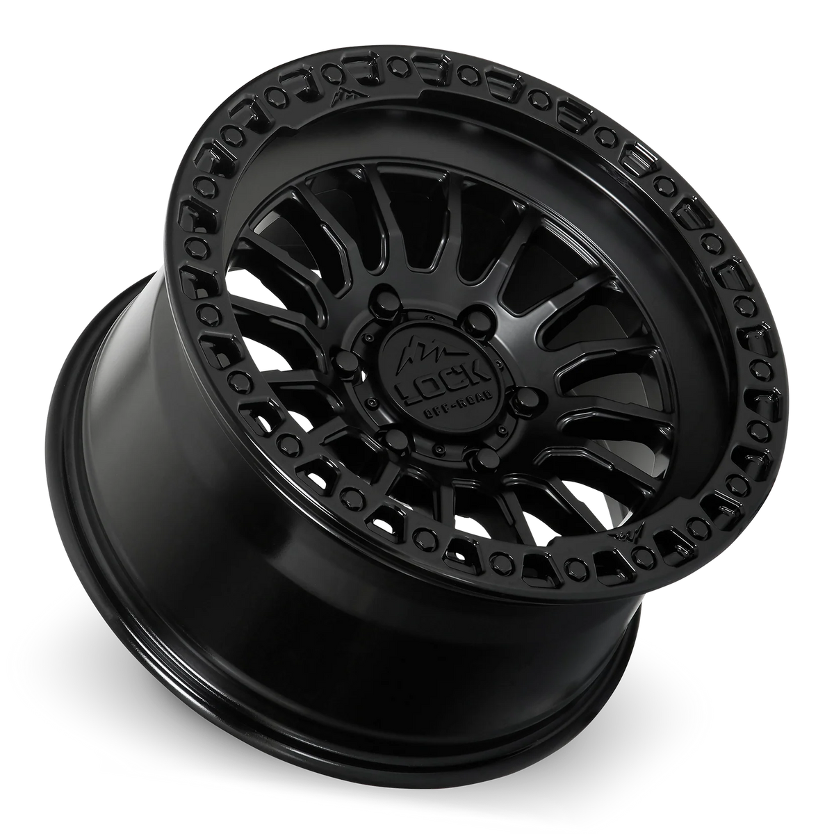 Set of Lock Off-Road Grit Matte Black with Gloss Black Ring