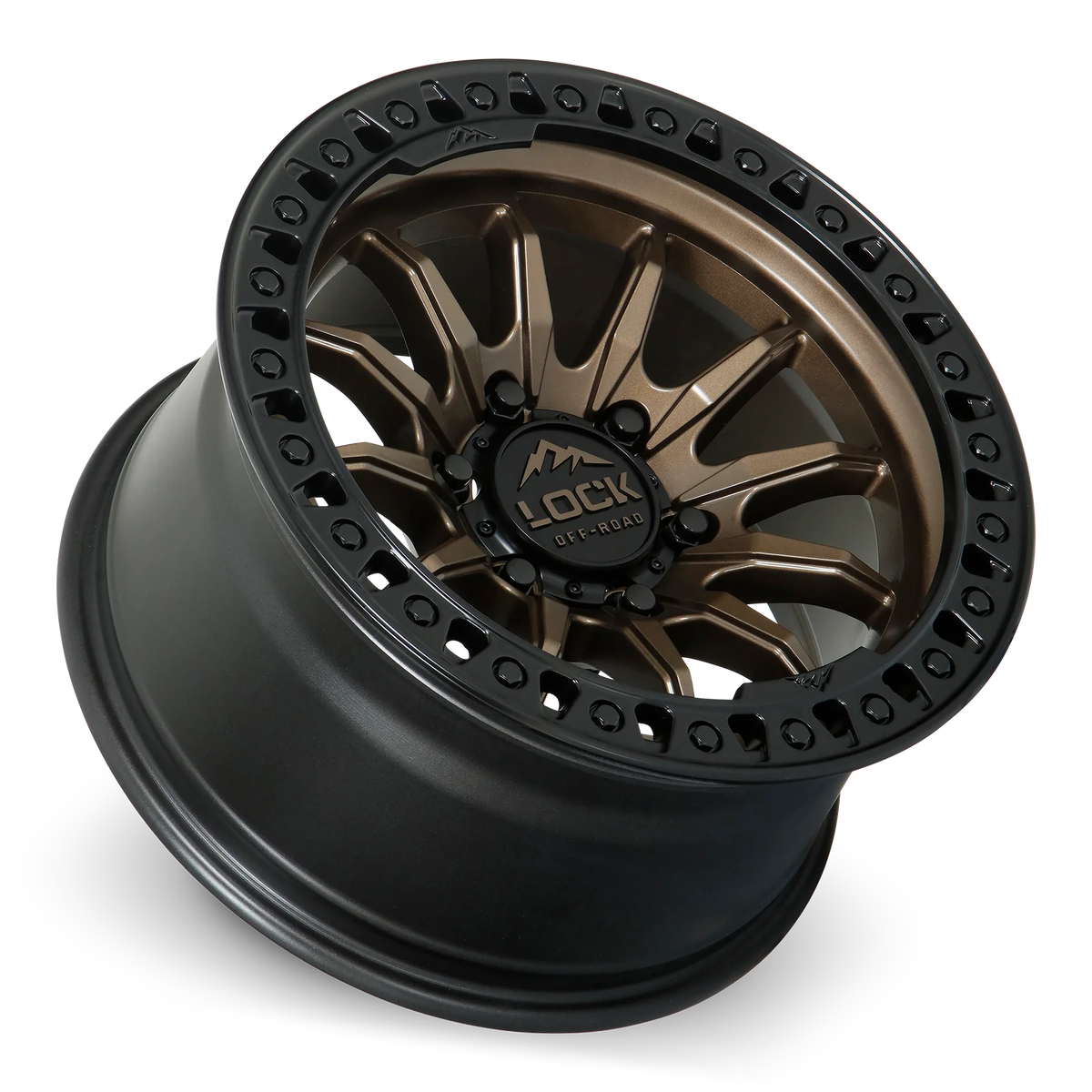 Set of Lock-Offroad Trail Matte Bronze with Matte Black Ring