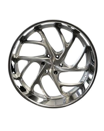 Set of Staggered Esko Jr Silver Brushed Face/Polished Lip