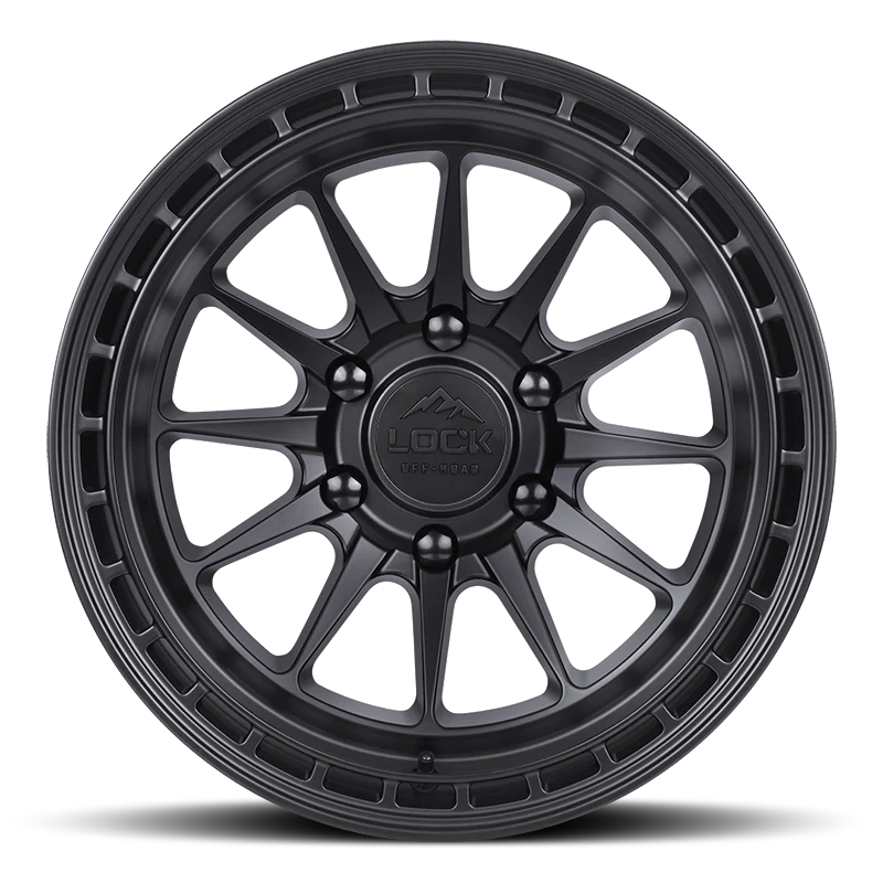Set of Lock Off-Road Baja Matte Black with Matte Black Ring