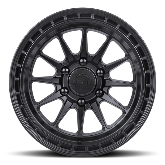 Set of Lock Off-Road Baja Matte Black with Matte Black Ring