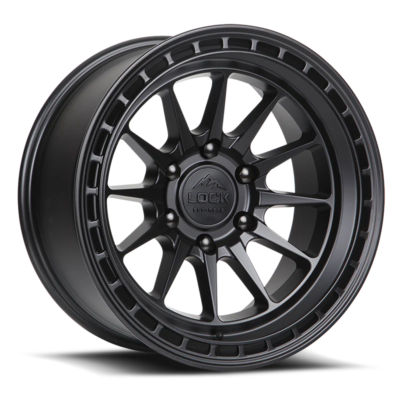 Set of Lock Off-Road Baja Matte Black with Matte Black Ring