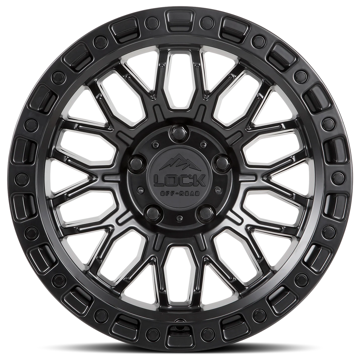 Set of Lock Off-Road  Combat Matte Black with Matte Black Ring