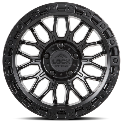 Set of Lock Off-Road  Combat Matte Black with Matte Black Ring