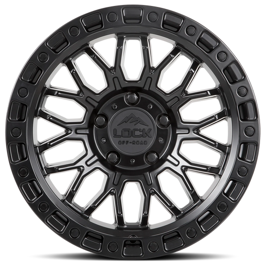 Set of Lock Off-Road  Combat Matte Black with Matte Black Ring