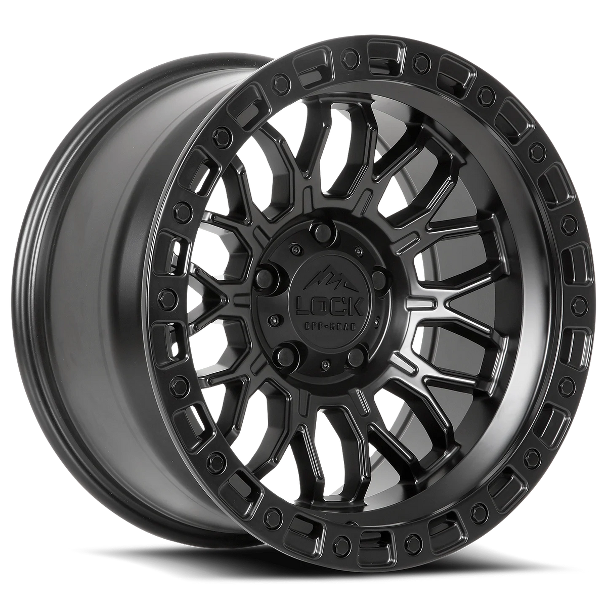 Set of Lock Off-Road  Combat Matte Black with Matte Black Ring
