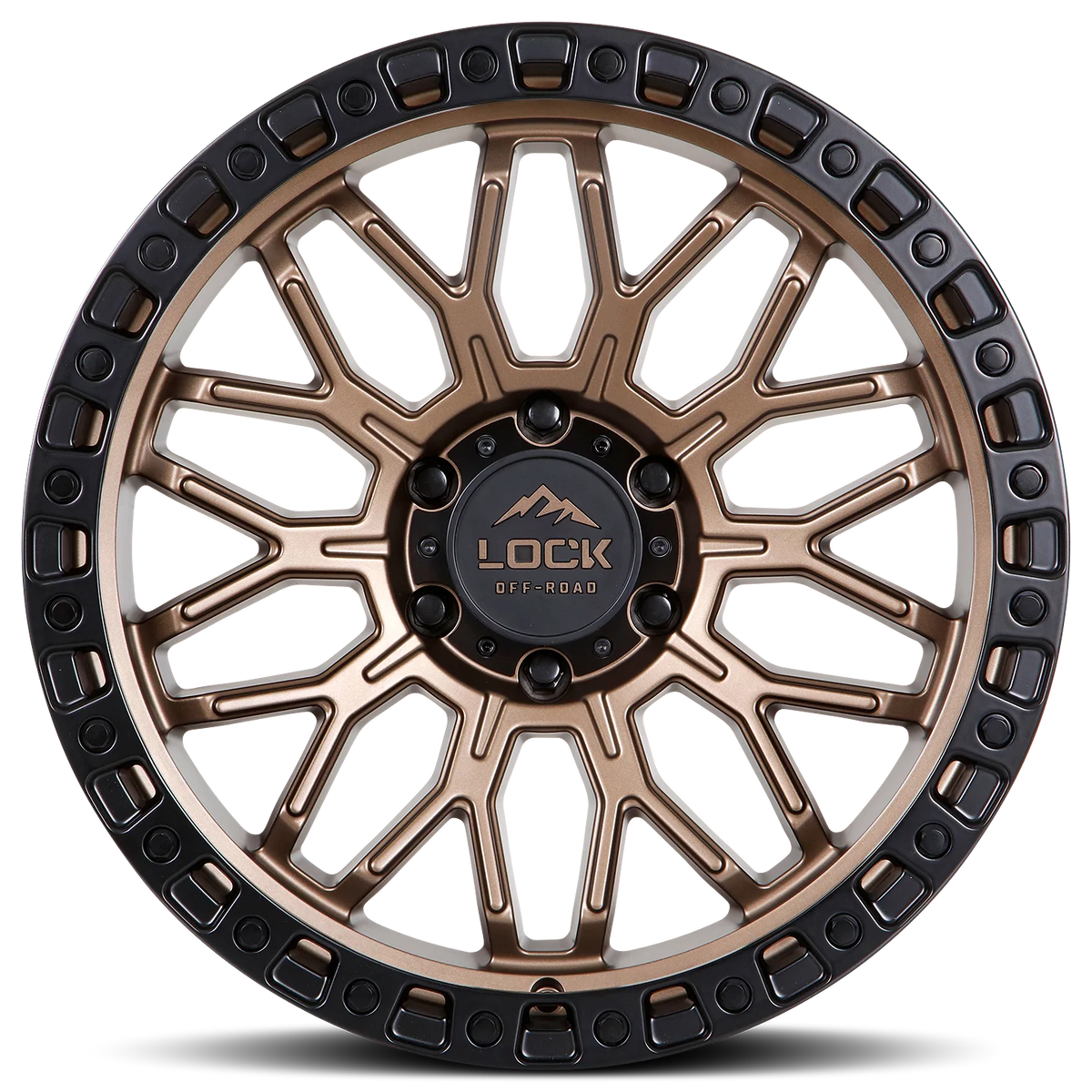 Set of Lock Off-Road Combat Matte Bronze with Matte Black Ring