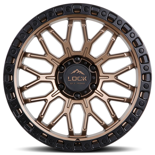 Set of Lock Off-Road Combat Matte Bronze with Matte Black Ring