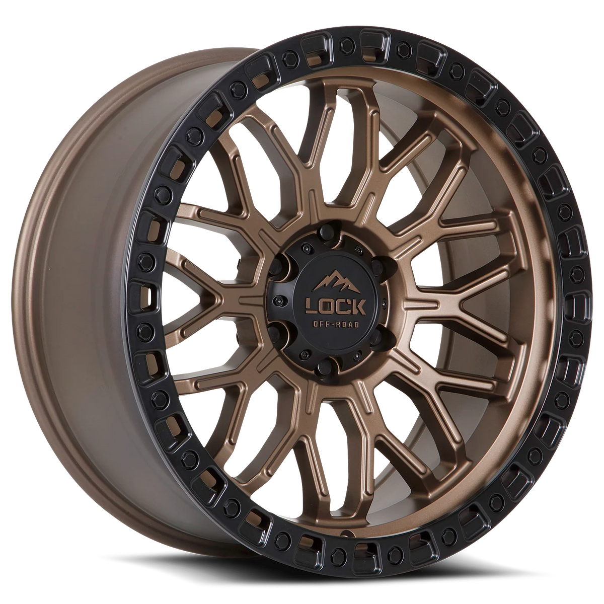 Set of Lock Off-Road Combat Matte Bronze with Matte Black Ring