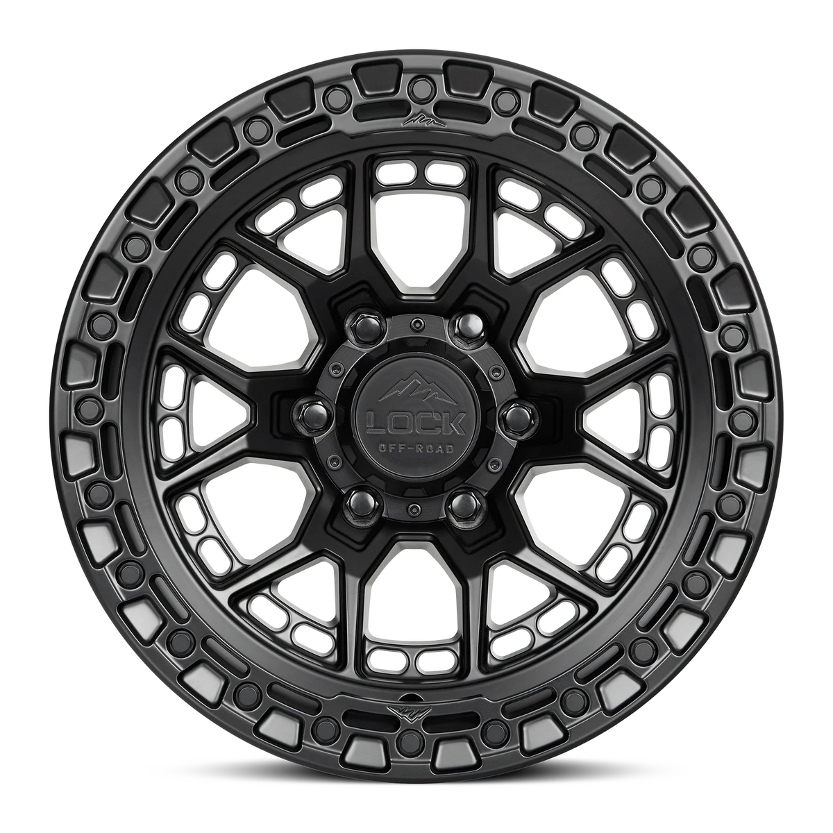 Set of Lock Of-Road Commando Matte Black with Matte Black Ring