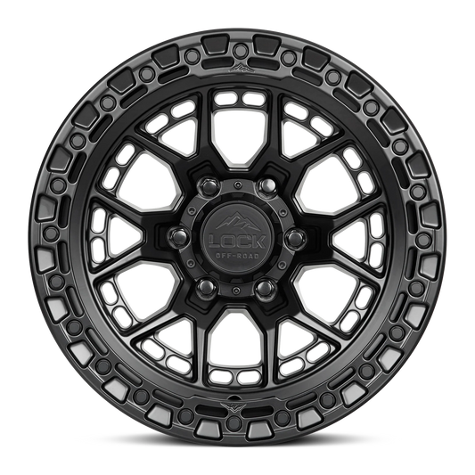 Set of Lock Of-Road Commando Matte Black with Matte Black Ring