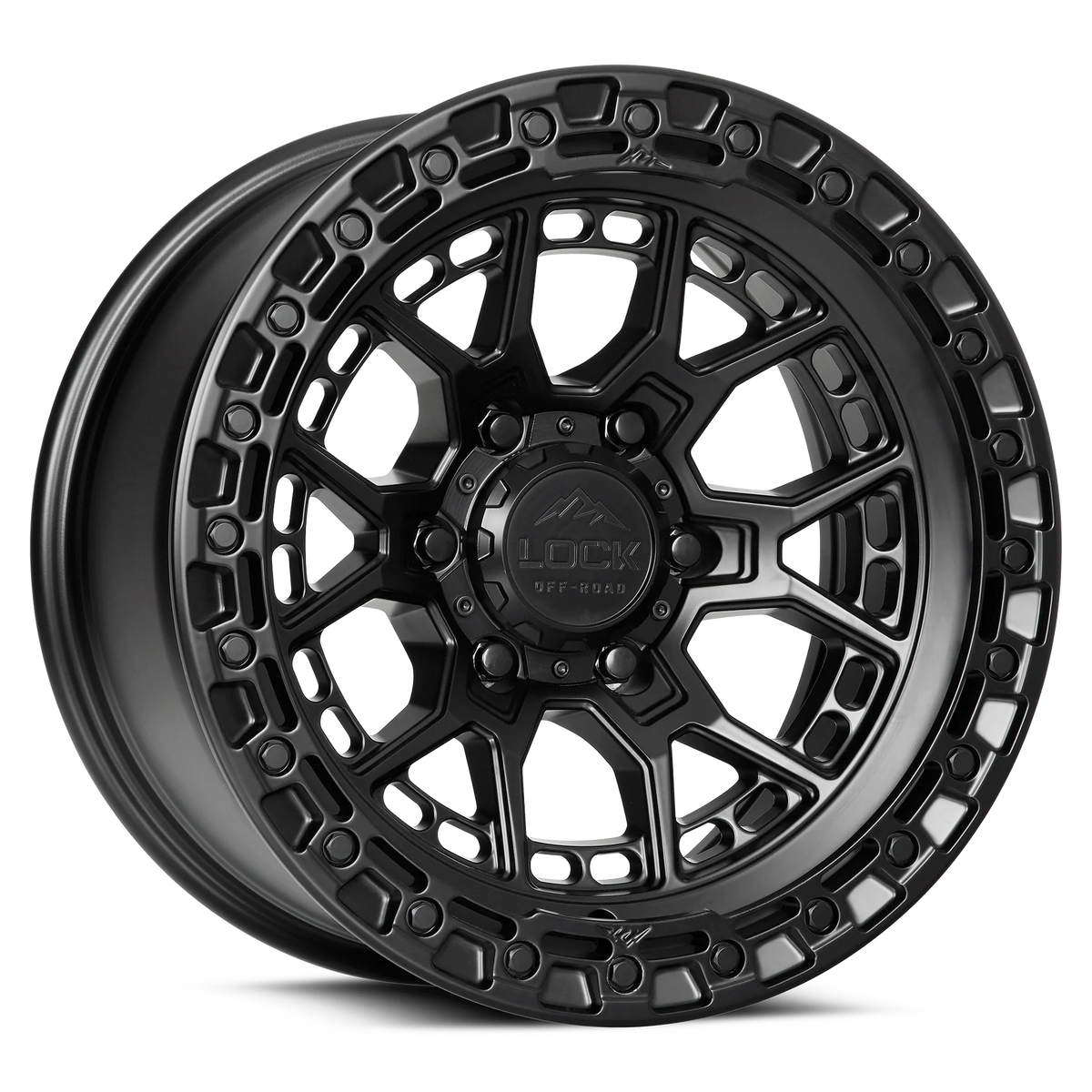 Set of Lock Of-Road Commando Matte Black with Matte Black Ring