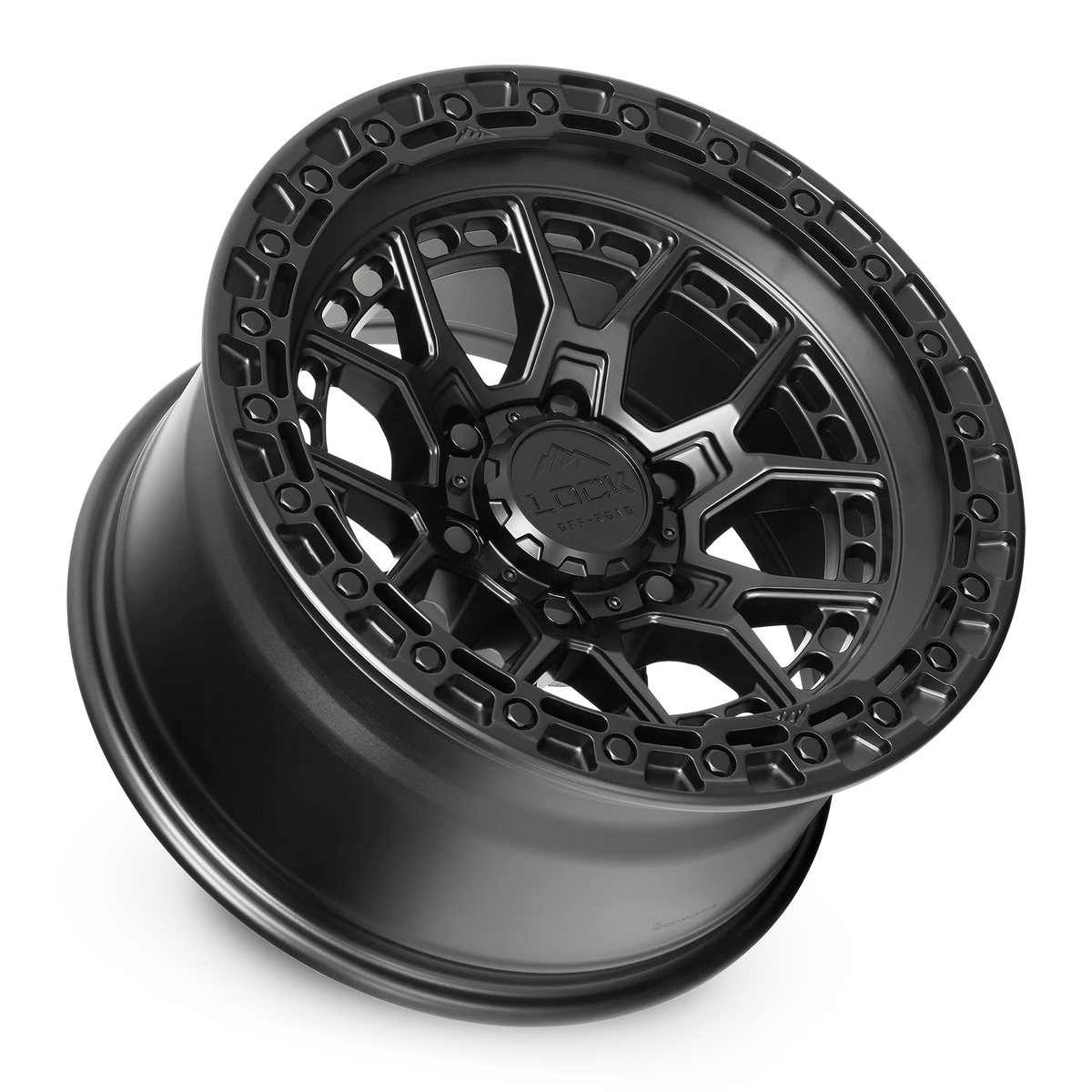 Set of Lock Of-Road Commando Matte Black with Matte Black Ring