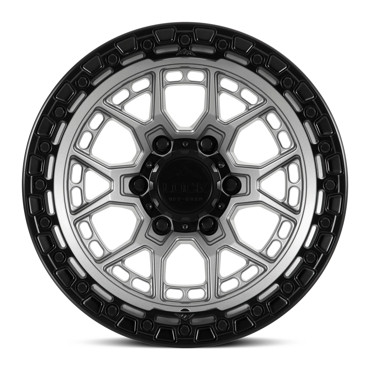 Set of Lock Off-Road Commando Matte Grey with Matte Black Ring