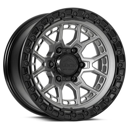 Set of Lock Off-Road Commando Matte Grey with Matte Black Ring