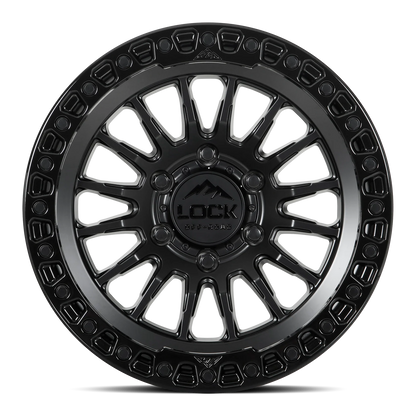 Set of Lock Off-Road Grit Matte Black with Gloss Black Ring