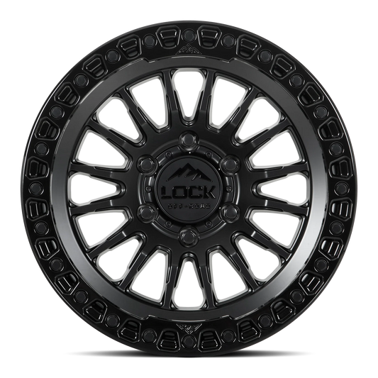 Set of Lock Off-Road Grit Matte Black with Gloss Black Ring