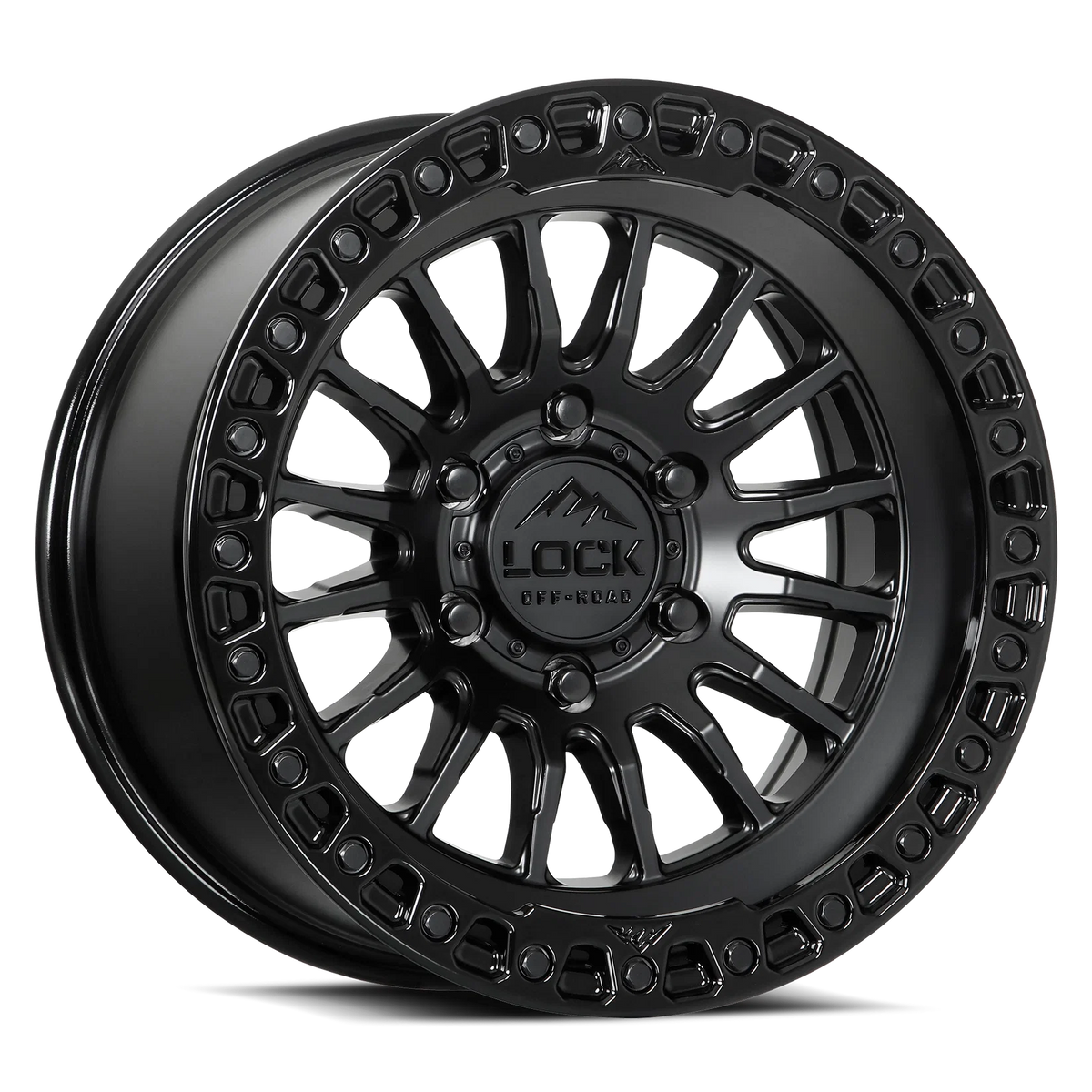 Set of Lock Off-Road Grit Matte Black with Gloss Black Ring
