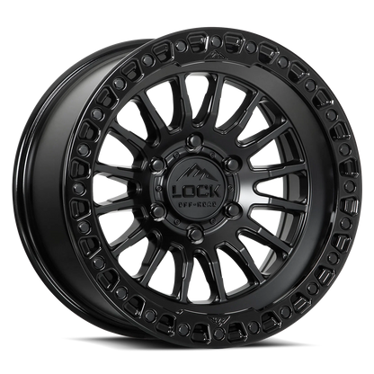 Set of Lock Off-Road Grit Matte Black with Gloss Black Ring
