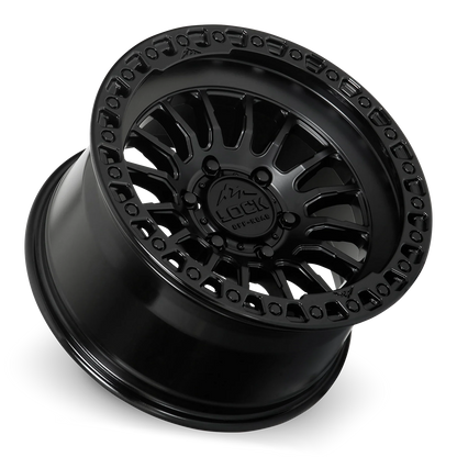 Set of Lock Off-Road Grit Matte Black with Gloss Black Ring
