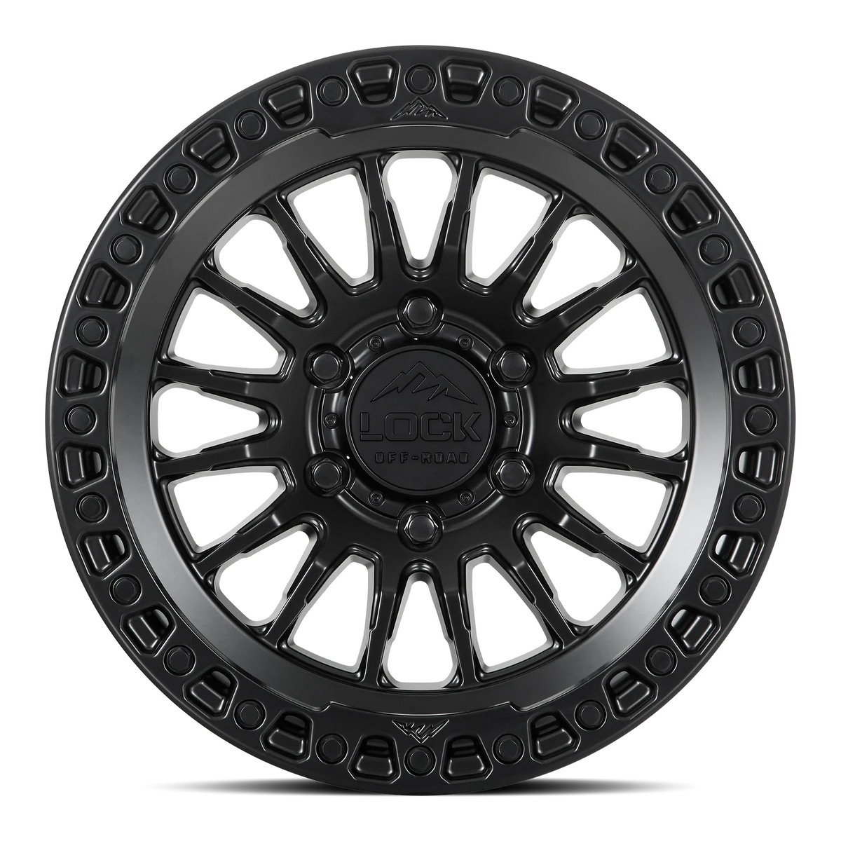 Set of Lock Off-Road Grit Matte Black with Matte Black Ring