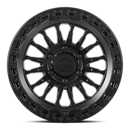 Set of Lock Off-Road Grit Matte Black with Matte Black Ring
