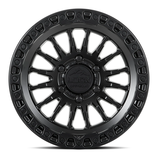 Set of Lock Off-Road Grit Matte Black with Matte Black Ring