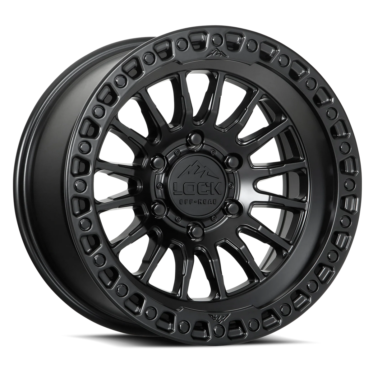 Set of Lock Off-Road Grit Matte Black with Matte Black Ring
