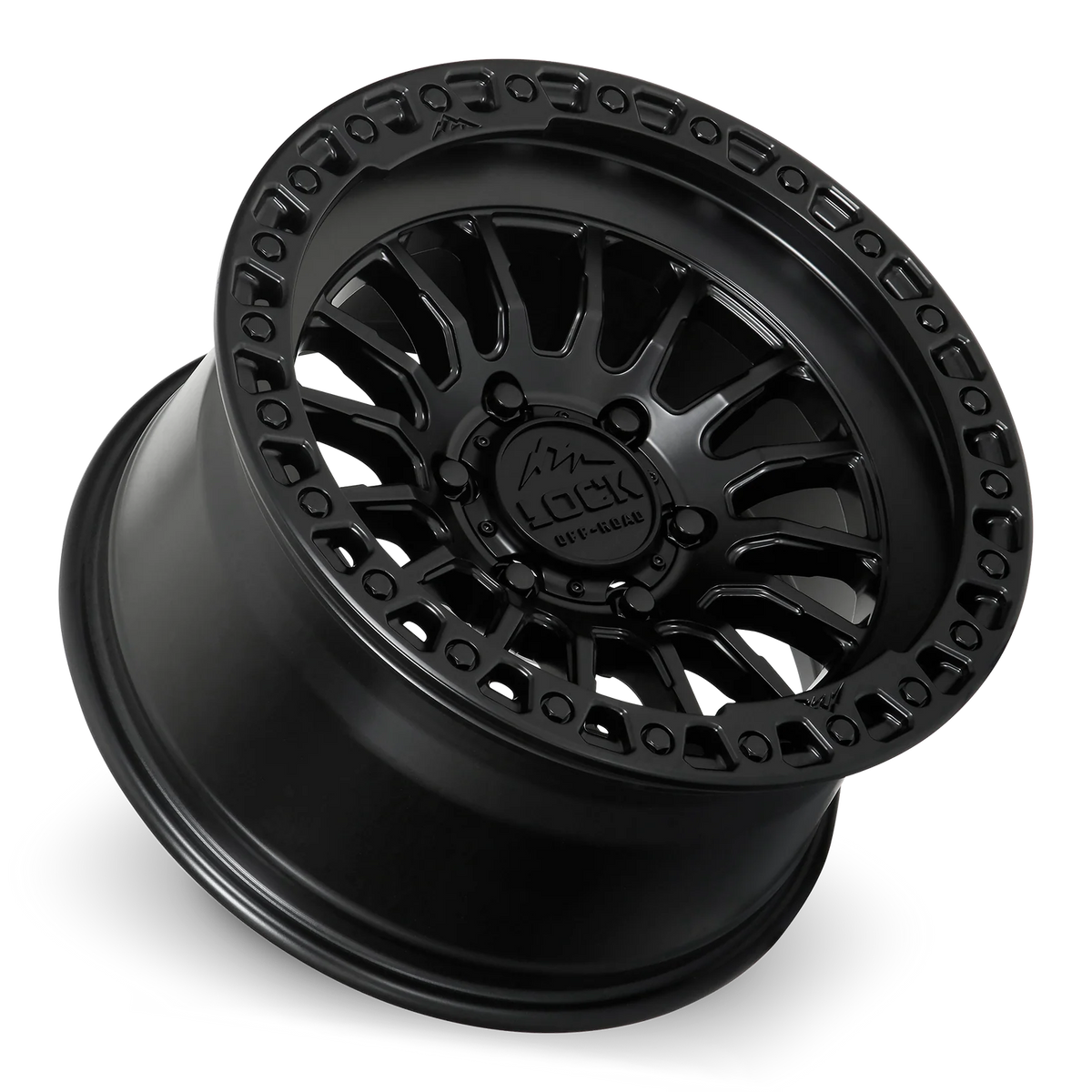 Set of Lock Off-Road Grit Matte Black with Matte Black Ring