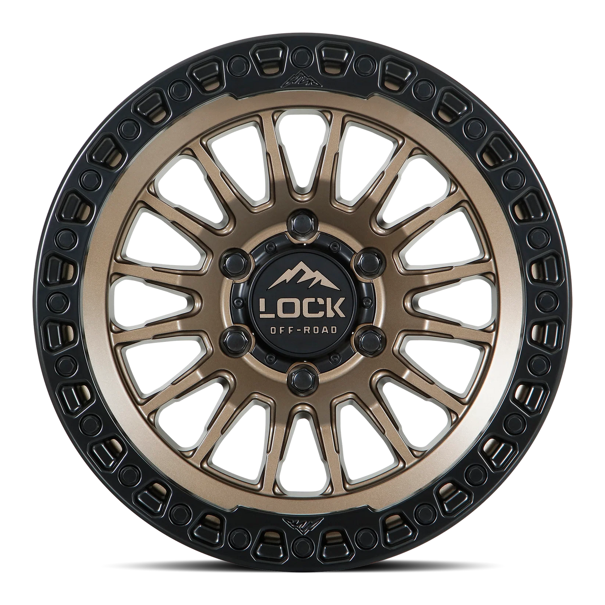 Set of Lock Off-Road Grit Matte Bronze with Matte Black Ring