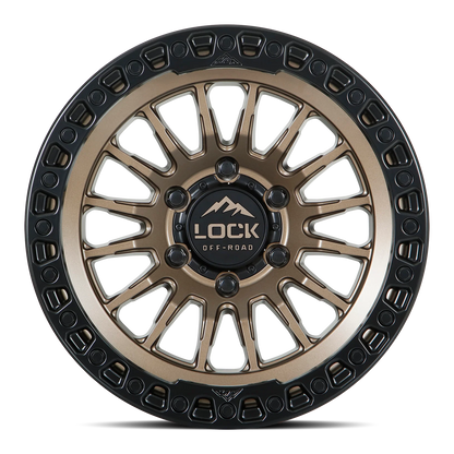 Set of Lock Off-Road Grit Matte Bronze with Matte Black Ring