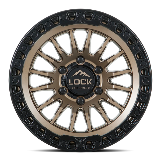 Set of Lock Off-Road Grit Matte Bronze with Matte Black Ring