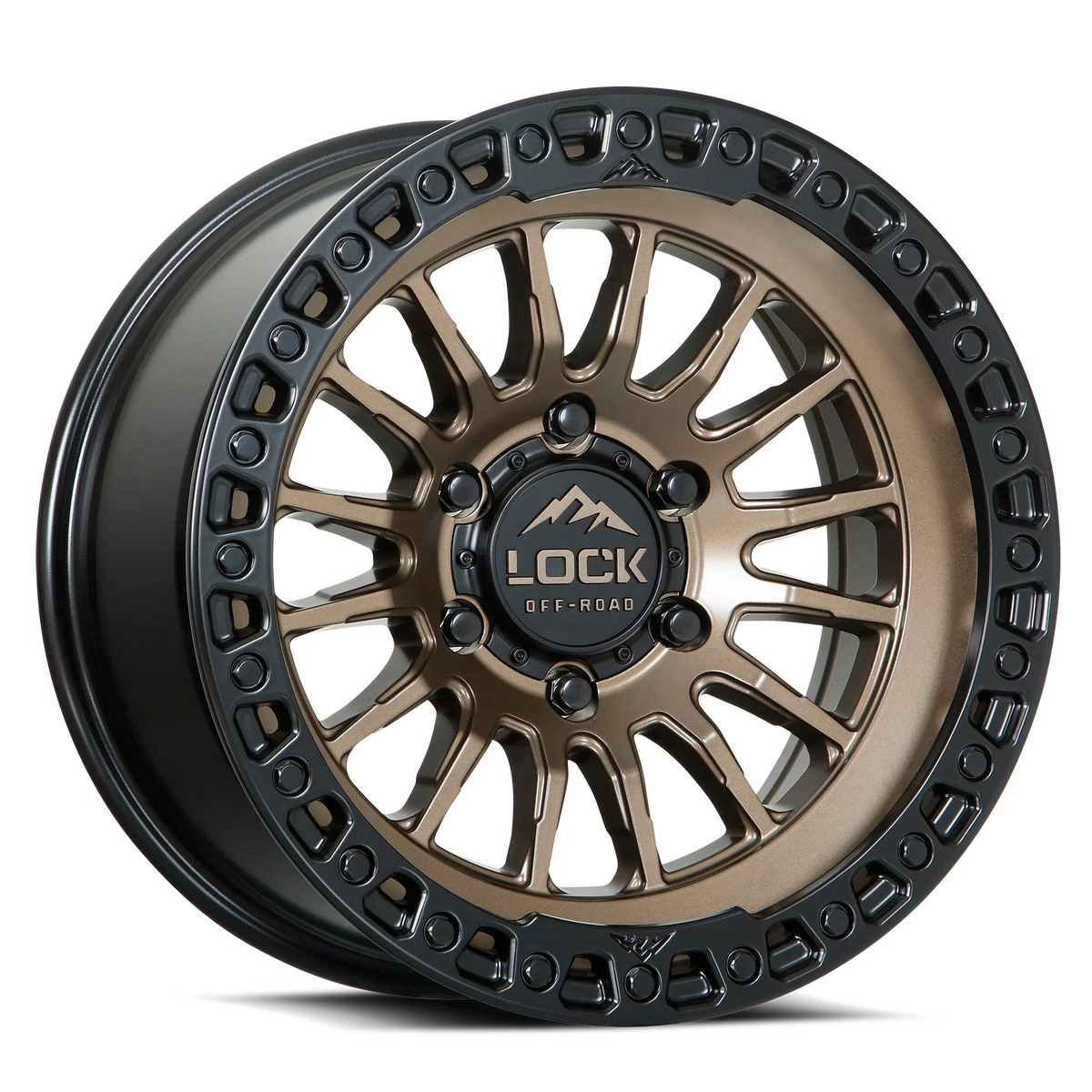 Set of Lock Off-Road Grit Matte Bronze with Matte Black Ring