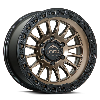 Set of Lock Off-Road Grit Matte Bronze with Matte Black Ring