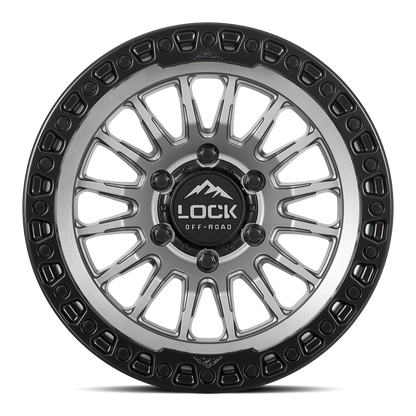 Set of Lock Off-Road Grit Matte Grey with Matte Black Ring