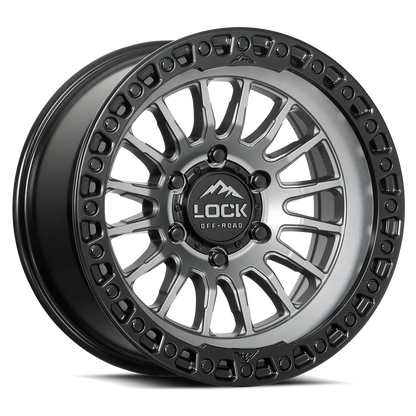 Set of Lock Off-Road Grit Matte Grey with Matte Black Ring