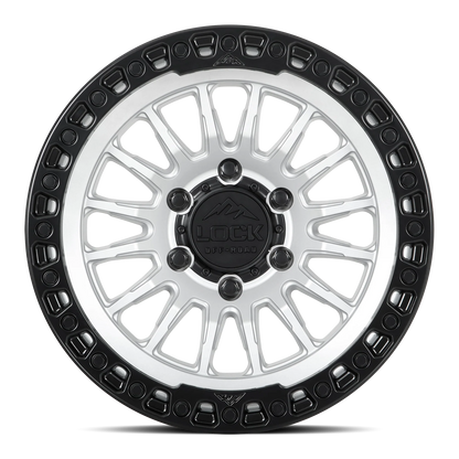Set of Lock Off-Road Grit Matte Silver with Matte Black Ring