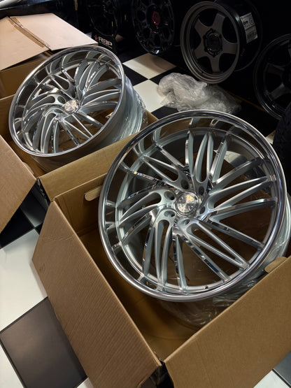Set of Staggered Esko Jefe Silver with Polished Face/ Polished Lip