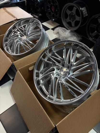 Set of Staggered Esko Jefe Silver with Polished Face/ Polished Lip