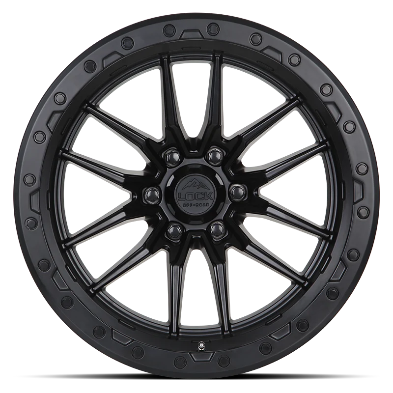 Set of Lock Off-Road Krawler Matte Black with Matte Black Ring