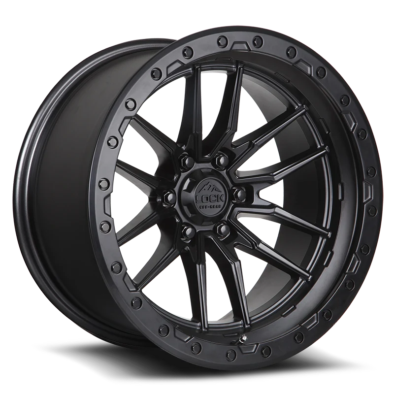 Set of Lock Off-Road Krawler Matte Black with Matte Black Ring