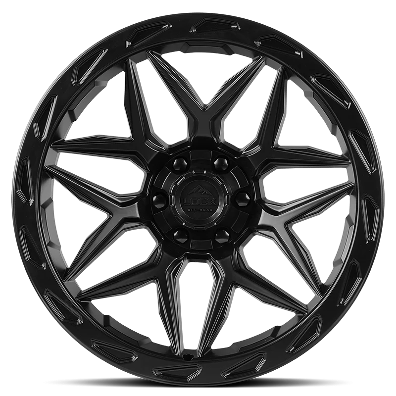 Set of Lock-Off-road Matrix matte black with matte black ring