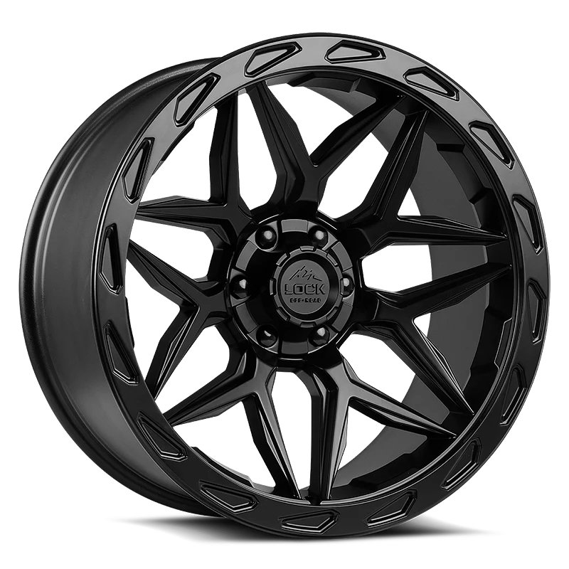 Set of Lock-Off-road Matrix matte black with matte black ring