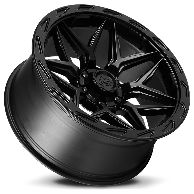 Set of Lock-Off-road Matrix matte black with matte black ring