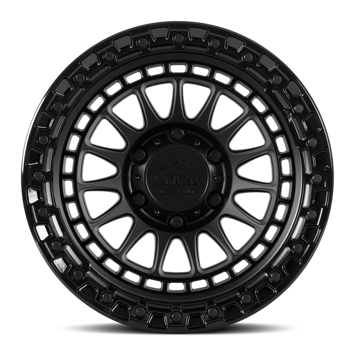 Set of Lock Off-Road Mojave Matte Black with Gloss Black Ring