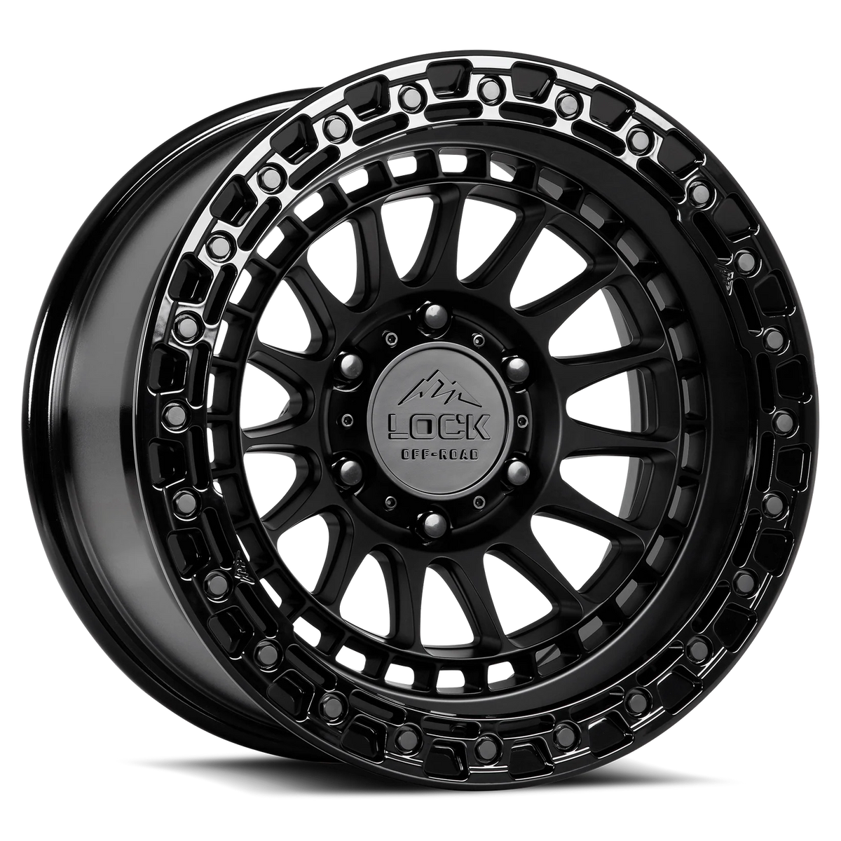 Set of Lock Off-Road Mojave Matte Black with Gloss Black Ring